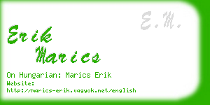 erik marics business card